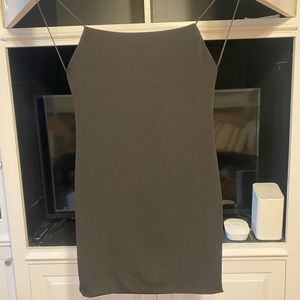 Slinky black dress, open back